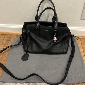 Alexander McQueen Pebbled Leather Small Padlock Top Handle Bag